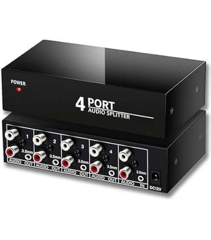 Amazon.com: FlyroadUp 2 in 4 Out RCA L/R Audio Splitter Stereo